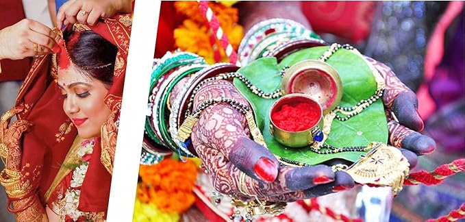 Indian Dark Red Pure Kumkum Powder (Sindoor, Kumkuma, Kum Kum) for Makeup, Pooja and Other Hindu Rituals Fancy Box Packing (Dark Red, Fancy Box 1)