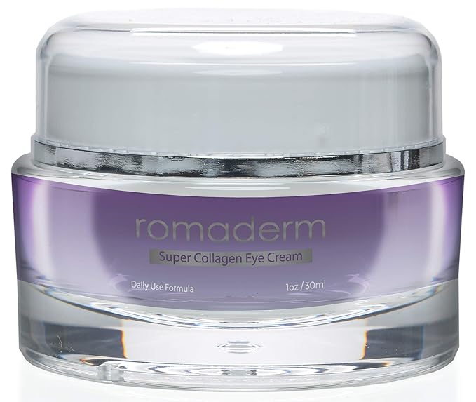 Romaderm- Super Collagen Eye Cream-Dark Circles, Puffiness, Wrinkles and Bags - The Most Effective Anti-Aging Eye Cream for Under and Around Eyes