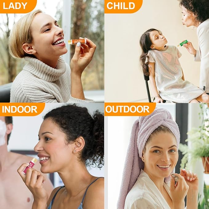 84 Pack Natural Lip Balm Bulk with Vitamin E and Coconut Oil Valentine's Day best choice- Moisturizing, Soothing, and Repairing Dry and Chapped Lips - 14 Flavors - Non-GMO