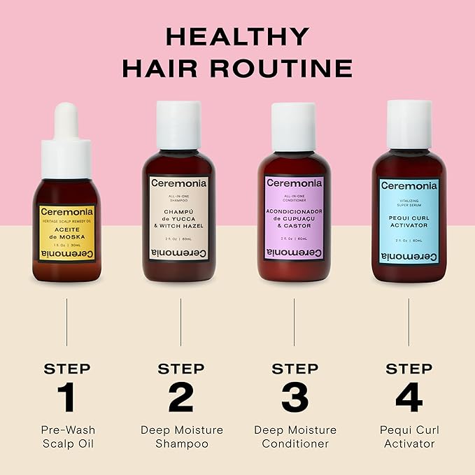 Ceremonia The Waves & Curls Travel Kit Mini Set Ultimate Hair Wellness Bundle for Textured Hair