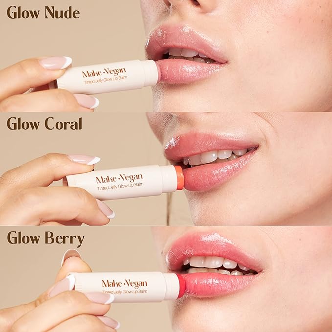Vegan Tinted, Lip Moisturizer Gifts Sets & Hydrating Lip Balm Set, Natural Lip Balm for Dry Cracked with Argan Oil, Sunflower Oil and Hyaluronic, Not Tested on Animals (3 Packs)