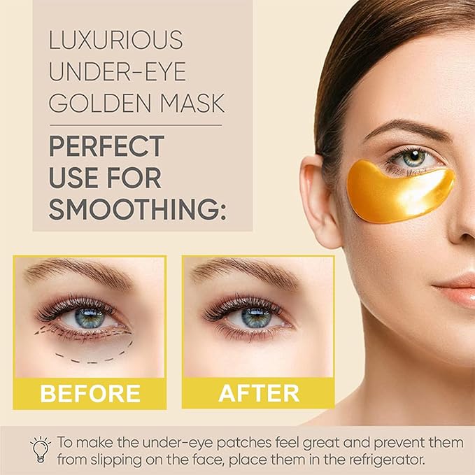 20 Pieces Lip Masks&24K Gold Gel Eye Masks,Crystal Collagen Under Eye Masks,Moisturizing Cherry Lip Patches Skin Care,Reducing Fine Lines & Dark Circle for Puffy Eyes,Birthday for Women