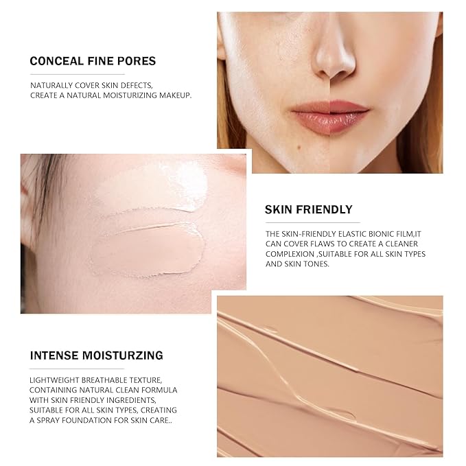 Ownest 2 Pcs Mushroom Head Air Cushion BB Cream, Concealer Lasting Nude Makeup Moisturizing Pigment CC Liquid Foundation, Even Skin Tone Makeup Base Primer-Buff Beige