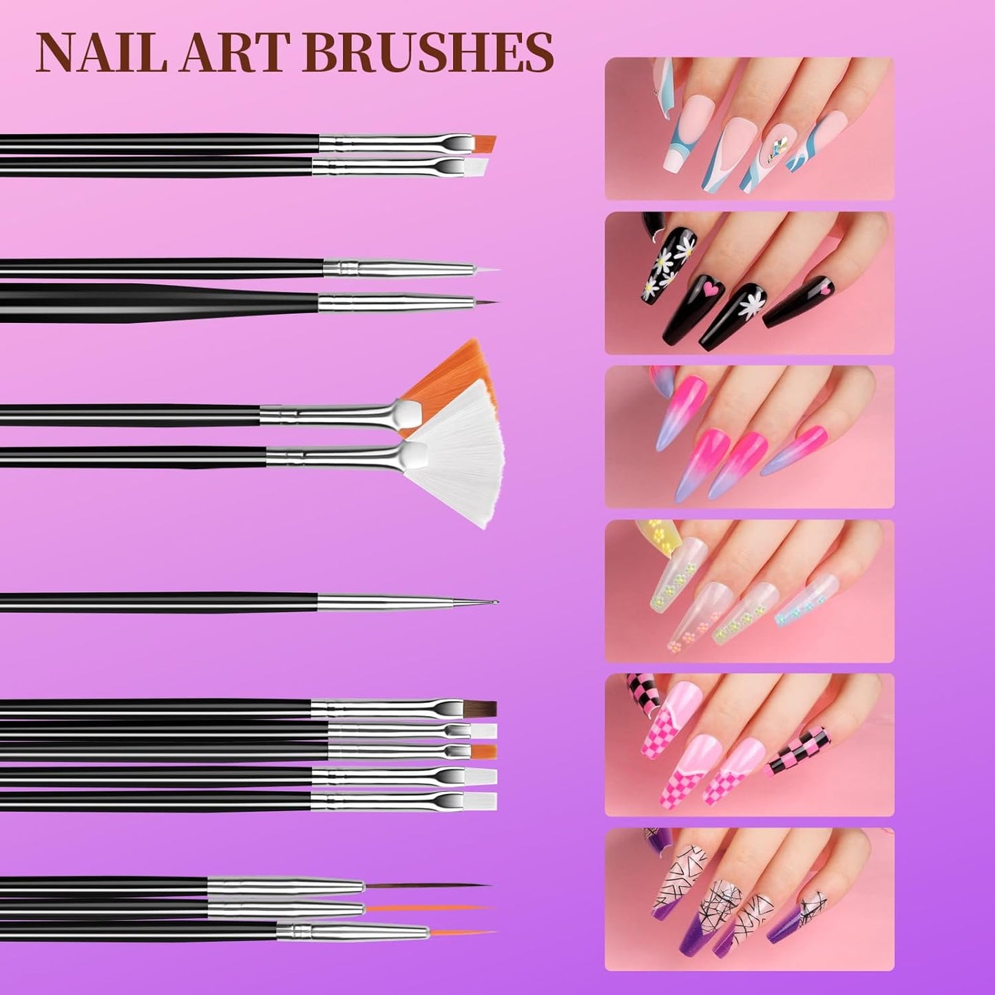 Teenitor Nail Art Kit, Nail Design Kit, Nail Art Tools with Nail Art Brushes Set, Nail Dotting Tools, Nail Rhinestones, Nail Stickers, Nail Art Tapes, Nail Art Foil