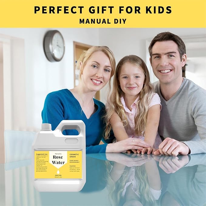 42 fl oz Rose Water for Face Hydrating Mist, 100% Pure Rose Water, Cleanses & Softens, Promotes Healthy Cell, Suitable for All Skin Types