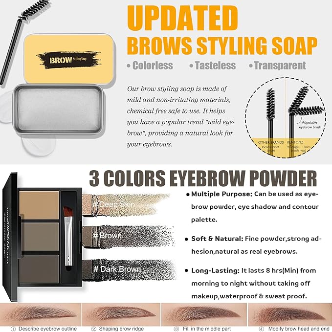 All in One Makeup Kit for Women Full Kit, Includes 12 Colors Naked Eyeshadow,Liquid Foundation, Lipstick Set, Mascara, Makeup Brush, Makeup Sponge, Eyebrow Powder, Eyebrow Soap, Eyeliner Stamp(#104)