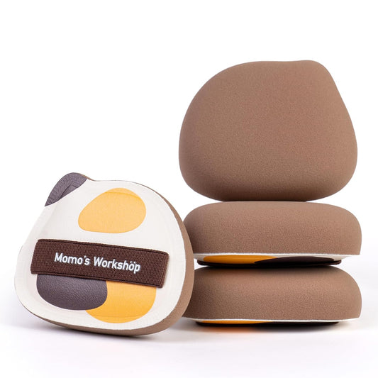 Tricolor Cat Puffs, Makeup Sponges Set, Dry&Wet Dual-Use Foundation Sponge, Expands 1.3x When Wet for Cream Foundation/Liquid Blush/Highlighter,2pcs Puffs & Storage Case