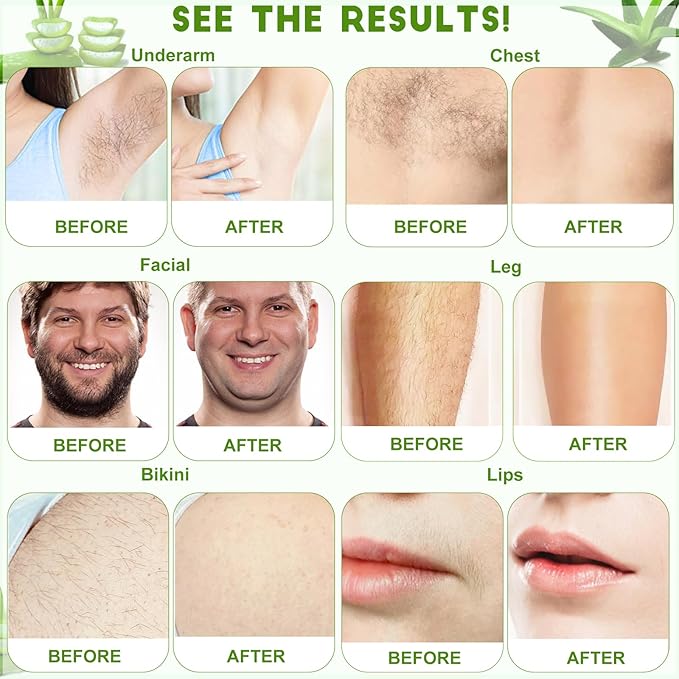 PURPLESKY Wax, 1lb Green Hard Wax Beads for Coarse Hair Removal, Waxing Beads for Bikini, Leg, Back, Face, Brazilian Wax for Women & Girls, Biodegradable, All Skin Types, Unisex, Whole Body