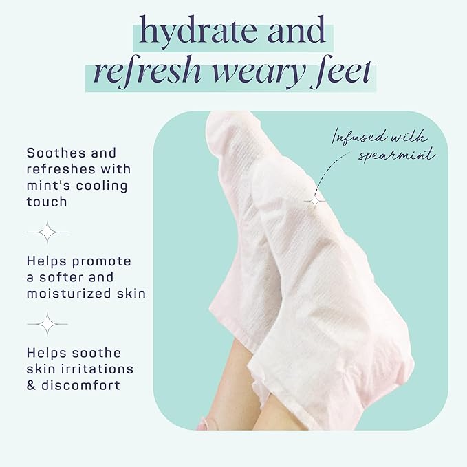 SpaLife Moisturizing Hand Gloves and Foot Sockies Bundle - 4 Hand Gloves & 4 Foot Sockies Set for Hydrating Dry, Cracked Hands and Feet - Repairing Skincare Mini Gift Set