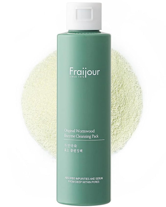Wormwood Enzyme Cleansing Pack – Korean Powder Face Cleanser & Exfoliant with Papaya Enzyme, AHA BHA PHA, Low pH, Clears Acne & Pores, Smooths Texture, for All Skin Types, 2.82 oz.