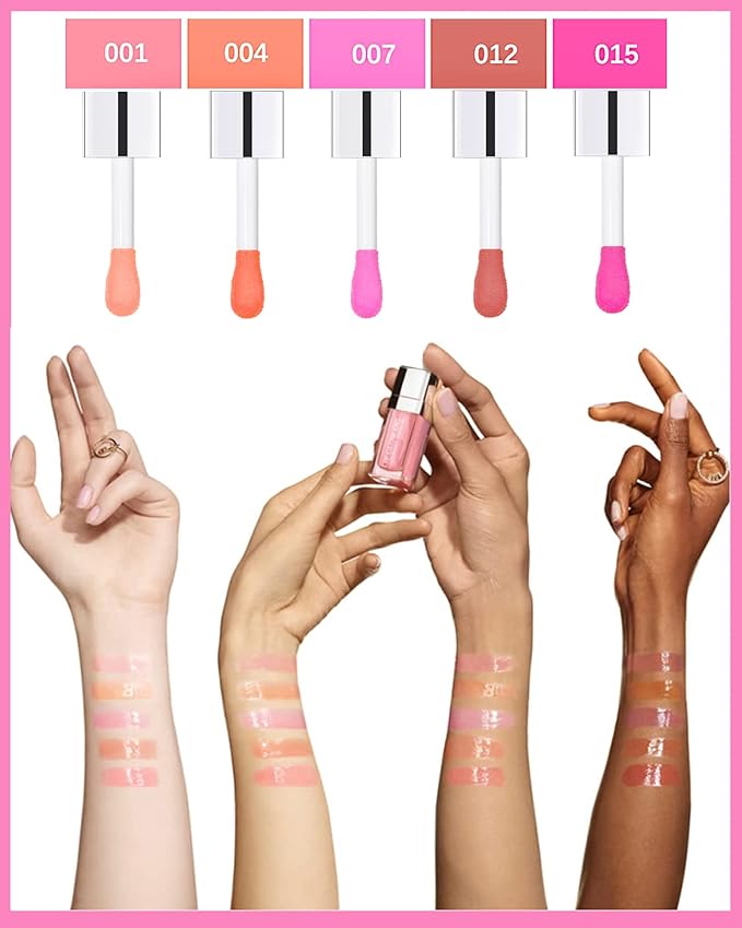 Plumping Lip Glow Oil,Hydrating Tinted Lip Oil Gloss,Transparent Toot Lip Oil Lipgloss,Long Lasting Moisturizing Glow Reviver Lip Care Oil,Glossier Lip Tint Stain Lipstain,Gift for Women(#015 Cherry)