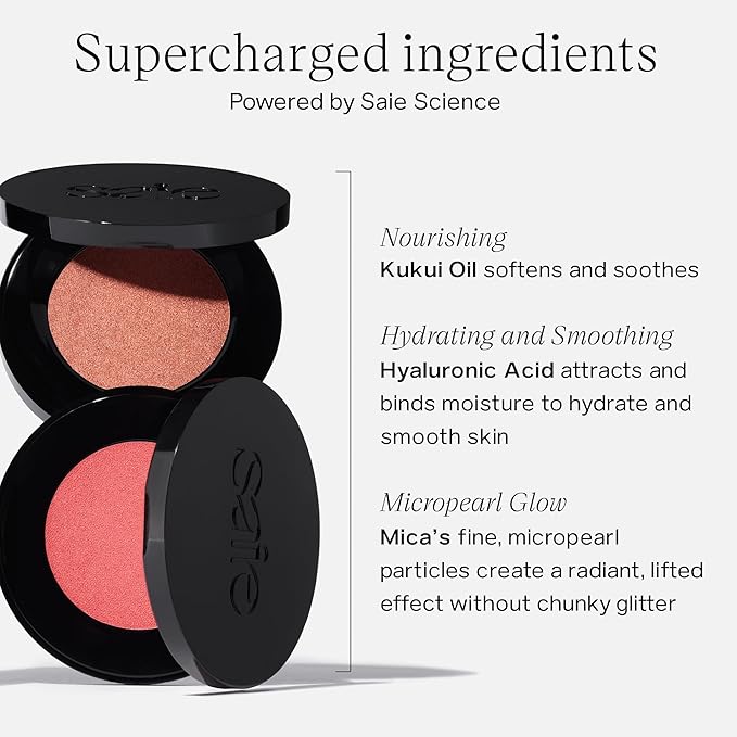 Saie Glow Sculpt Multi-Use Highlighter + Cream Blush - Lightweight Highlighter Makeup with Hyaluronic Acid + Micropearl for Radiant, Glowing Skin - Mauveglow (.02 oz)