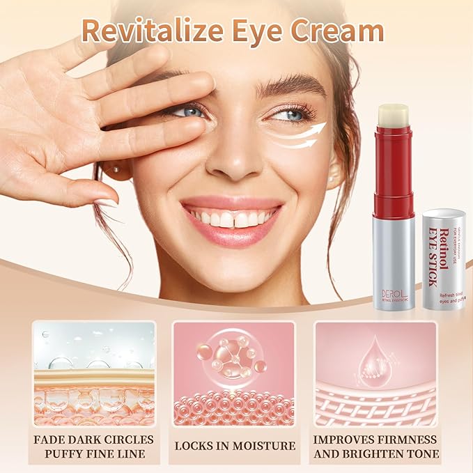 Retinol Eye Cream, Wrinkle Repair Eye Cream for Dark Circles, Under Eye Bag Cream with Retinol & Hyaluronic Acid, Eye Cream Anti Aging to Fight Fine Lines, Reduce Eye Bags,Wrinkles in 3-4 Weeks