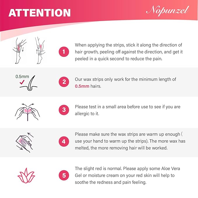 Wax Strips: 64 Waxing Strips - Hair Removal Wax - Brazilian Waxing - Waxing Kit for Women - Body Legs Arms Chest Bikini Back - Wax Kit At Home for Hair Removal - 2 sizes - 4 Calming Oil Wipes