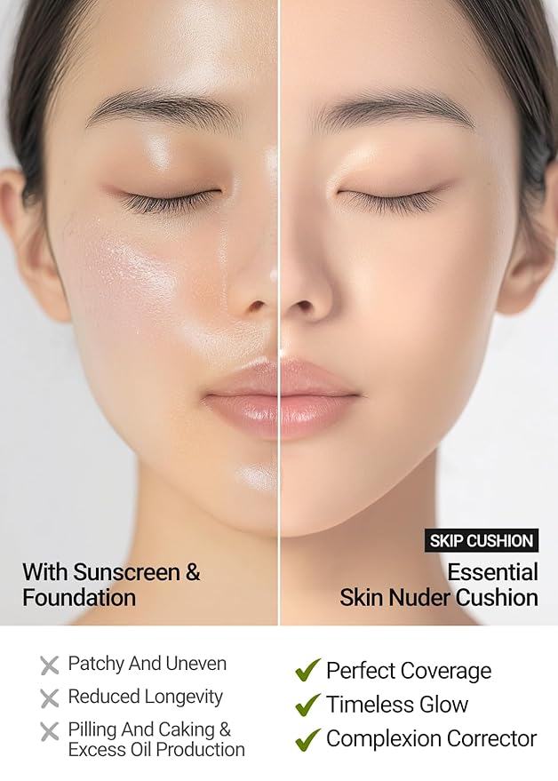 [JUNGSAEMMOOL OFFICIAL] Essential Skin Nuder Cushion (02 Fair Light) | Refill Included | Natural Finish | SPF50 Broad Spectrum | Makeup Artist Brand | Cream Foundation