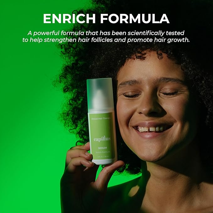 Capillus Enrich Serum, Hair Growth Serum for Hair Loss and Regrowth, Castor Oil and Cinnamon Extract help Strengthen Hair Follicles and Reverse Hair Loss & Hair thinning