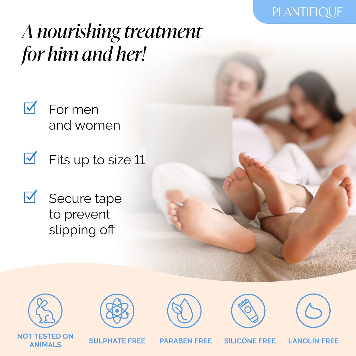 PLANTIFIQUE Korean Foot Mask with Shea Butter 2 Pairs Box for Dry & Cracked Feet | Hydrating Socks for Soft Heels | Intense Moisturizing and Repairing Dry Rough Skin | Foot Spa | Happy Feet Mask