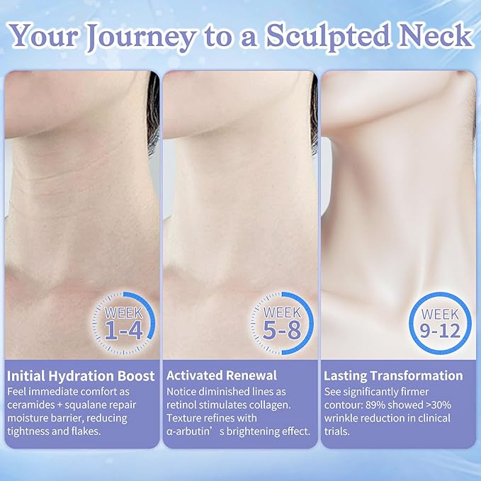 Neck Creams for Tightening and Firming - Anti Wrinkle & Treatment with Retinol Peptides, Ceramide - Overnight Moisturizer for All Skin Types - Sensitive Safe