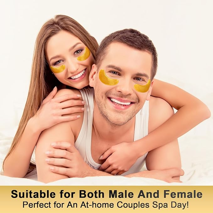 Under Eye Patches (24 Pairs) - 24K Gold Eye Masks Enriched with Abundant Collagen | Diminish Dark Circles and Puffiness | Anti-Aging, Smooth Fine Line, Nourish Skin - Gifts for Women Skin Care