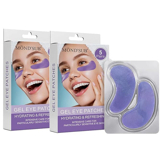 MOND'SUB Premium Under Eye Patches, Gel Eye Patches Hydrating & Refresh for Puffy Eyes, Under Eye Bags & Dark Circles, Natural Collagen Eye Gels Pads, Crystal Anti-Aging Eye Mask (Lavender purple)