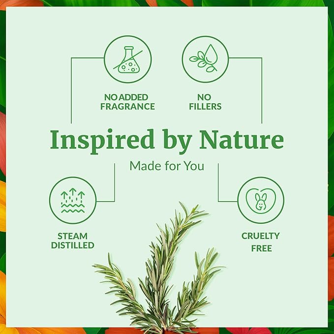 SVA Rosemary Essential Oil – 4 Fl Oz – 100% Natural Rosemary Oil for Hair, Face, Skin Care, Diffuser, Aromatherapy, Scalp, Body Massage, Soap and Candle Making – with Dropper