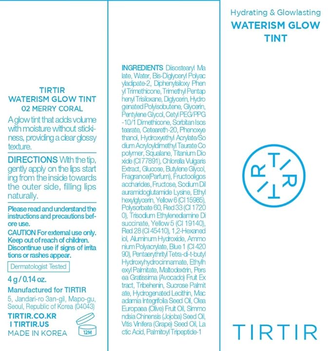TIRTIR Waterism Glow Tint (02 Merry Coral, 0.14 Fl Oz (Pack of 1))