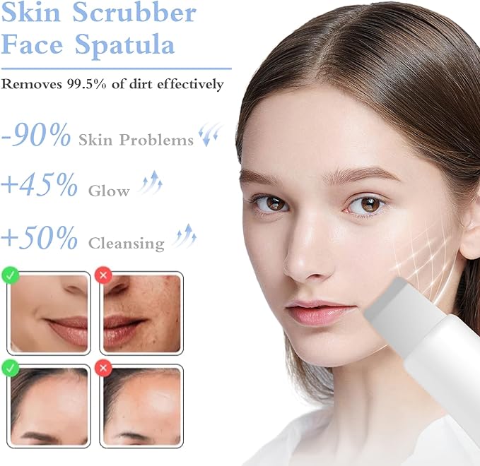 Skin Scrubber Face Spatula Skin Spatula Pore Cleaner Blackhead Remover Tools for Facial Deep Cleansing Skin Care Tool for Men and Women (White)