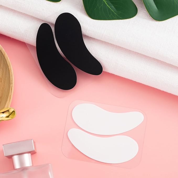 Under Eye Patches 2 Pairs, Silicone Reusable Eye Patches, Under Eye Mask for Skin Care Effect to Reduce Wrinkles and Fine Lines (Black, White)