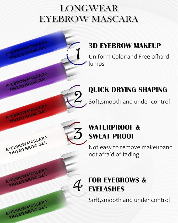 Tinted Eyebrow Gel Mascara- 1Pcs Long Lasting Waterproof Burgundy Tinting Eye Brow Glue Colored Mascara, Dark Red Brow Filler Curling rimel de pestañas, Mother's Day Eye Makeup Gift for Women Girl-#11