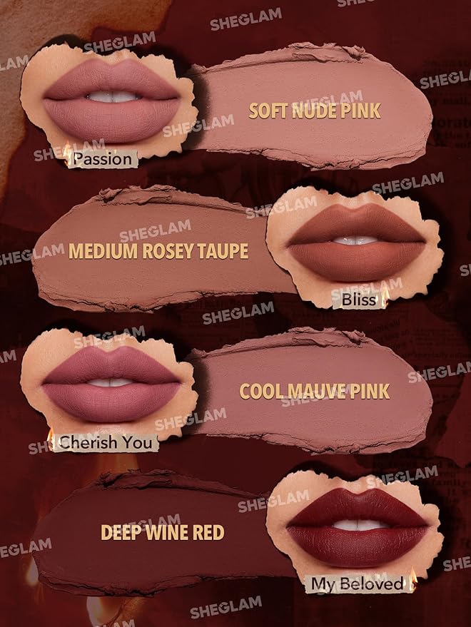 SHEGLAM Ember Rose Collection Valentines Gift Pink Lip Gloss Pink Blush Lipstick Eyeshadow Makeup Kit Red Makeup Collection