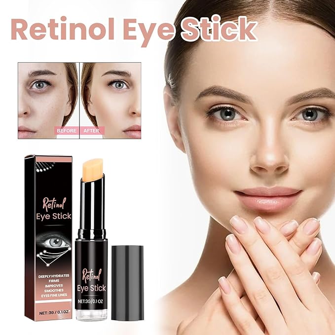 Retinol Eye Stick, Retinol Eye Cream for Dark Circles and Puffiness, Under Eye Cream Anti Aging, Retinol Eye Balm Reduce Fine Lines and Dark Circles, Visible Results in 3-4 Weeks