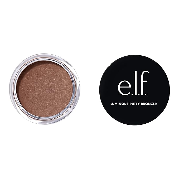 e.l.f. Luminous Putty Bronzer, Lightweight Putty-to-Powder Bronzer For A Radiant, Glowing Finish, Highly Pigmented, Vegan & Cruelty-Free, Get Glowing