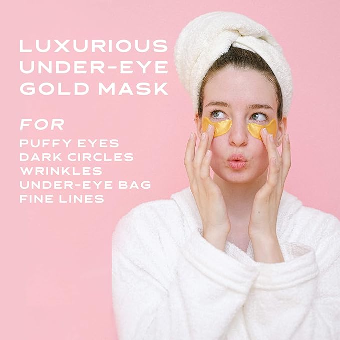 20 Pack Collagen Crystal Lip Masks, Gold Under Eye Masks Set Natural Moisturizing Gel Anti-Aging Anti Chapped Hydrating Reducing Puffiness Dark Circles and Wrinkles Lip Eye Pads for Women Men