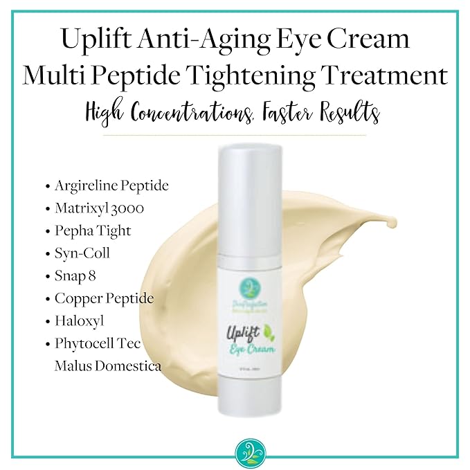 Revitalize Your Eyes: Uplift Anti-Aging Eye Cream for Dark Circles, Wrinkles & Puffiness Peptide Complex Haloxyl Lift Tighten Droopy Lids Argireline Matrixyl Pepha Tight .5 oz