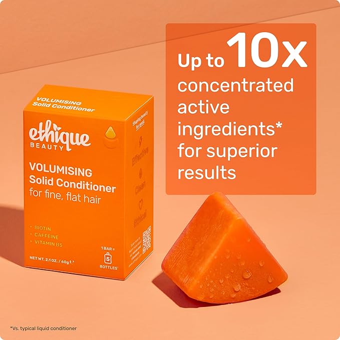 Volumizing Conditioner Bar with Biotin for thin, fine hair - Plastic-Free, Vegan, Cruelty-Free, 2.12 oz