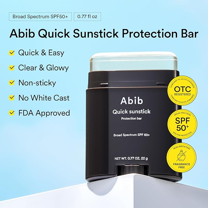 Abib Airy & Quick Sunstick DUO Broad Spectrum SPF50+ 1.58 oz / 45g (Semi-matte & Glowing) | Korean Suncreen Stick Suncare Sunblock, No Whitecast, Protector Solar Barra, Water resistant