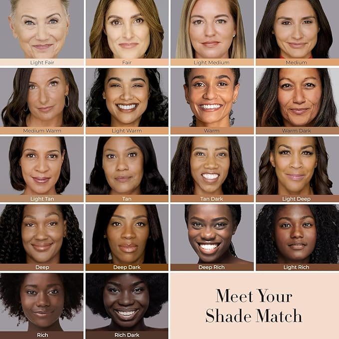 LUMINESS Silk Airbrush Spray Foundation & Buffing Brush Kit – Full Coverage Foundation & Dual-Sided Buffing Brush - Buildable Coverage, Anti-Aging Formula Hydrates & Moisturizes (Shade - Rich)