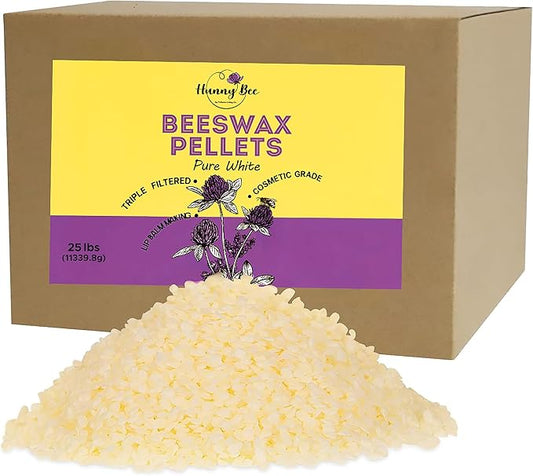 Trifecta Living Co.'s Beeswax Pellets 25LB - 100% Pure Bees Wax Perfect for DIY Candles, Skincare, and More! Discover The Creative Possibilities with Our Versatile (Pure White, 25 LB)