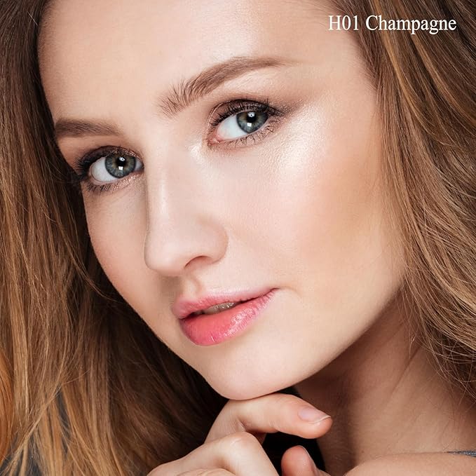 Dewy Highlighter Makeup 15g/0.53fl.Oz, Highlighter Makeup Stick for Face and Body, Radiant & Shimmer Glow, Buildable Color for All Day | Vegan & Cruelty-Free | Champagne Beige Gold