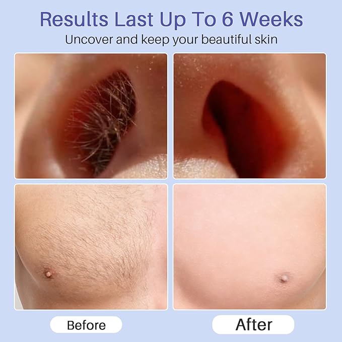 BLITZWAX Brazilian and Bikini Waxing Kit for Men, Hard Wax Warmer for Face, Legs, and Body, At Home Hair Removal Kit, Beginner Friendly, Quick Heating, 30 Nose Wax Sticks