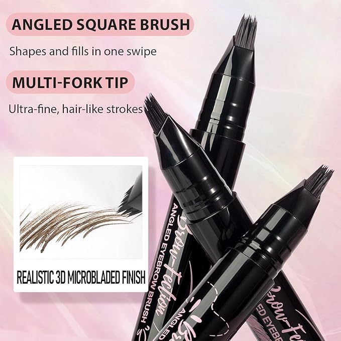 Eyebrow Pencils for Women, Liquid Microblading Eyebrow Pen with Square Angled Brush & Ultra-Fine Precision Tip – Natural Hair-Like Strokes, 24hrs Long-Lasting, Waterproof, Easy to Use (Tawny Brown)