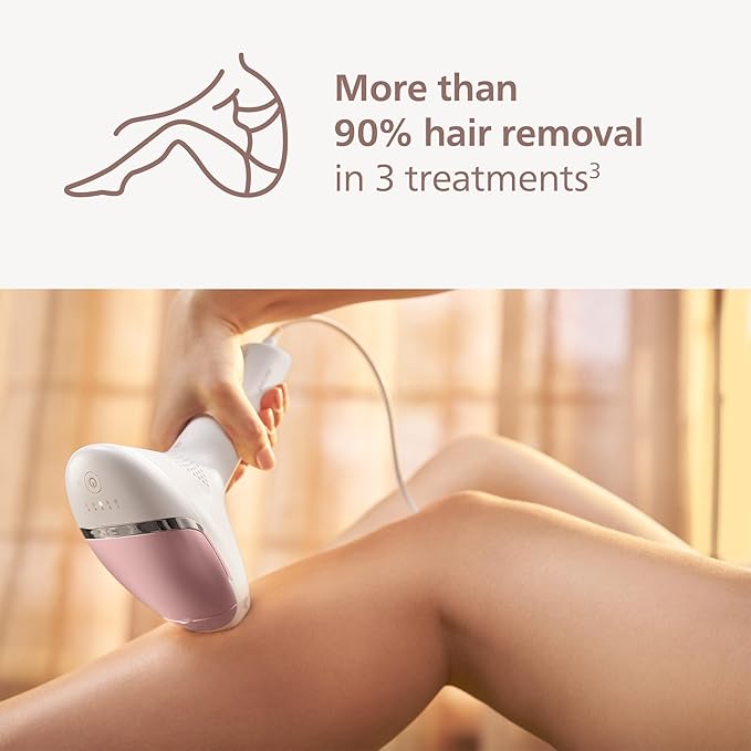 Philips Lumea 8000 Series IPL Hair Removal Device - Alternative to Laser Hair Removal, SenseIQ Technology and Lumea App, 2 Attachments for Body & Face, for Women & Men, BRI932/03
