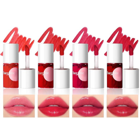 Lip Tint Stain, Long Lasting Korean Lip Stain Set, Non-sticky Waterproof Lightweight Lip and Cheek Tint, Moisturizing High Pigment Water Tint, Matte Finish Lip Tint