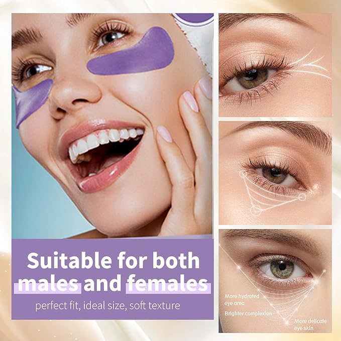 MOND'SUB Premium Under Eye Patches, Gel Eye Patches Hydrating & Refresh for Puffy Eyes, Under Eye Bags & Dark Circles, Natural Collagen Eye Gels Pads, Crystal Anti-Aging Eye Mask (Lavender purple)