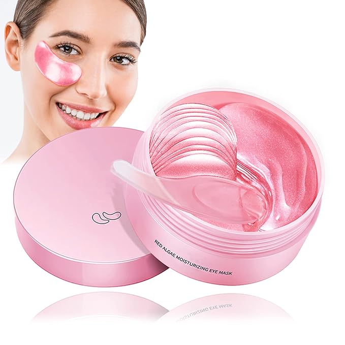 Under Eye Patches 60 Pcs,Pink Eye Mask,Puffy Eyes & Dark Circles Treatments,Improve Reduce Smooth Wrinkles,Fine Lines and Under Eye Bags,Hydrating & Moisturizing,Firm Eye Skin Care for Women and Man