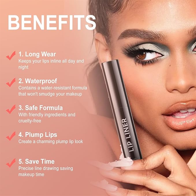 OETUIOW Lip Tint Stain Peel Off - Waterproof Lip Liner Stain, Moisturizing Long-Lasting Lip Stain, Create A Natural Lip Color, Enhancing Complexion for All Skin Types (Nude, 0.12 Fl Oz (Pack of 1))