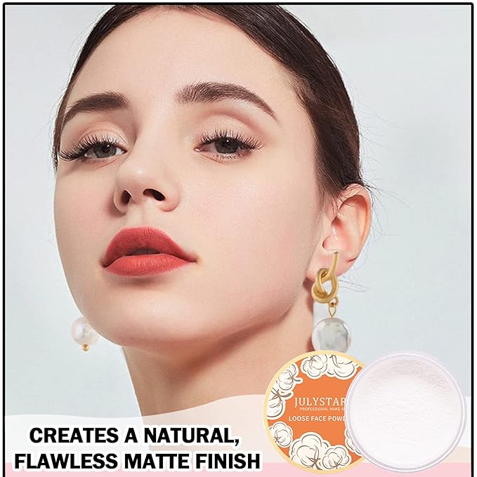 Setting Powder Loose Face Powder Matte Soft Smooth Oil Control Long Lasting Loose Setting Powder Makeup For Natural Flawless #01 Translucent