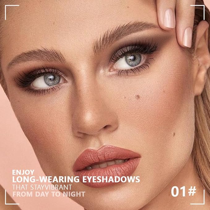 4 Colors Beige Nude Brown Pink Yellow Eye Shadow Powder Palette Makeup, Neutral Travel Matte Shimmer Creme QuadsEyeshadow Palette for Women Highly Pigmented Waterproof, paleta de sombras de ojos 01