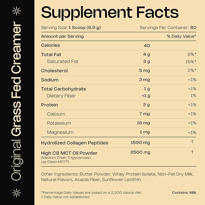 LevelUp Creamer, with Energizing MCT Oil and Collagen Peptides, Keto Coffee Creamer, Supports Natural Energy & Ketone Production - Original (Unsweetened) 19 oz