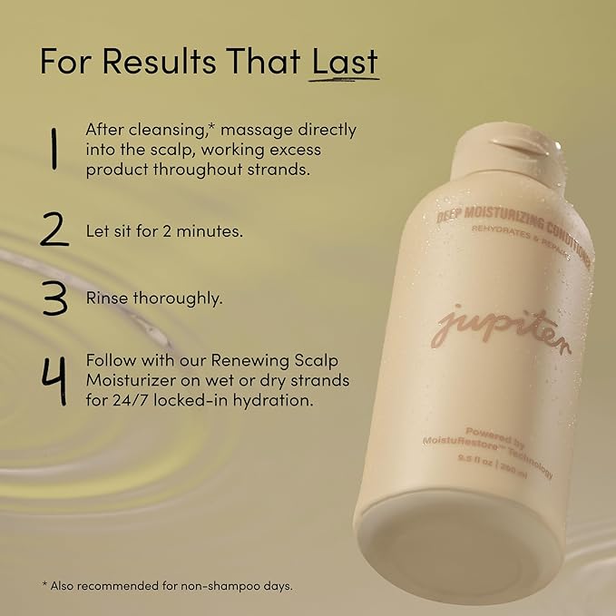 Jupiter, Moisturizing Conditioner for Women and Men, Softens, Detangles & Strengthens Hair with Nourishing Formula for All Hair Types, Color Safe, Sulfate-Free, Natural Fragrance, Vegan, Paraben-Free